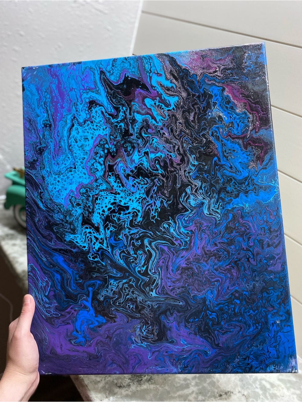 Abstract Blue and Purple Canvas Art